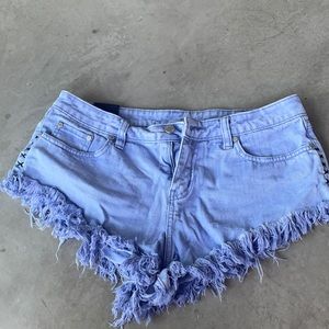 Insight purple festival cutoff frayed shorts sz 27